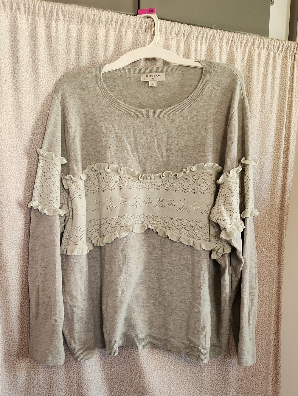 Sandy Liang X Target Light Gray Ruffle Knit Sweater